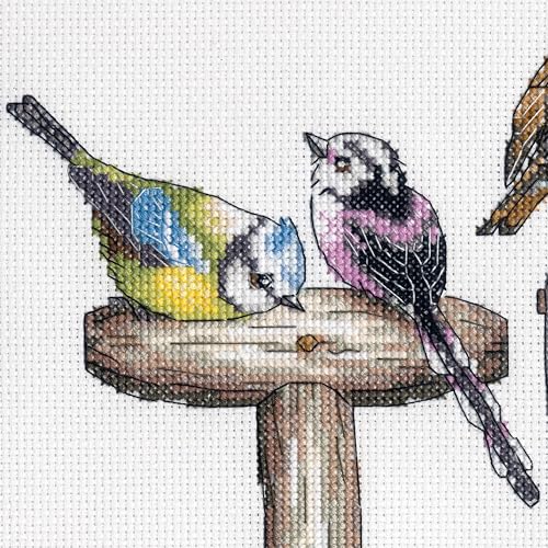 Image of Dimensions 70-35447 Forks and Feathers Counted Cross Stitch Kit, 14 inch x 9 inch, 14 Cnt. White Aida, 4 Pieces