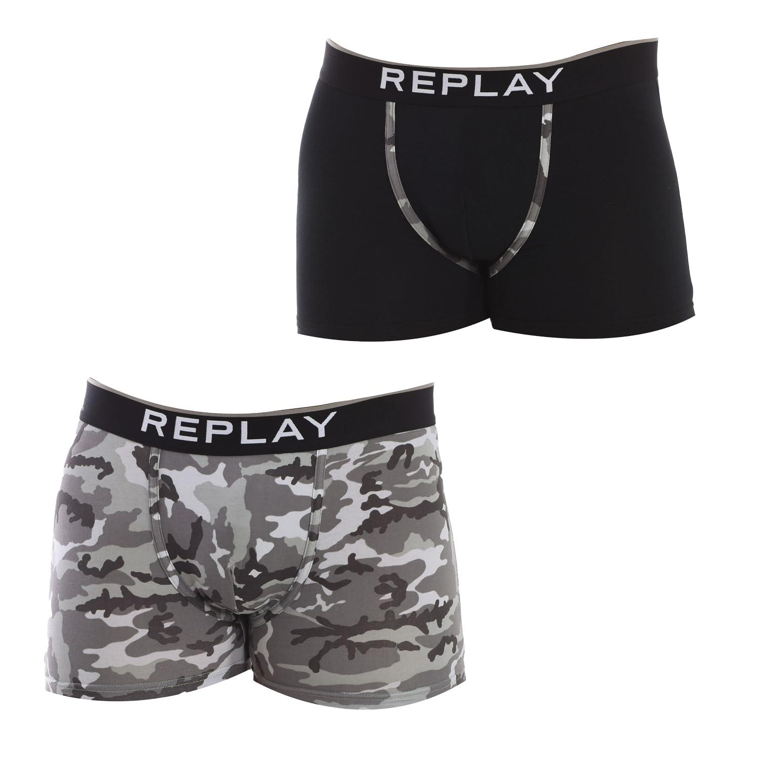Replay Cuff Logo Unterwäsche Black/Camouflage Grey M