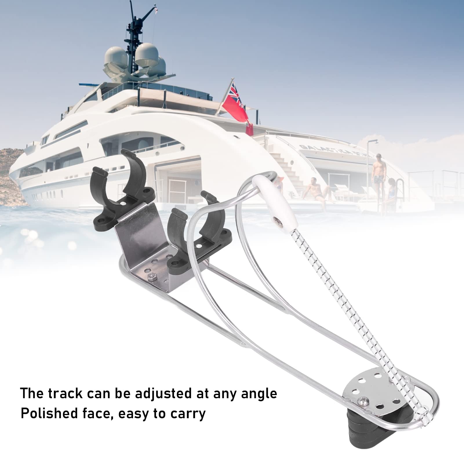 Porta Anelli Salvagente Per Barche - Staffa A Ferro Di Cavallo, Regolabile, In Plastica/Metallo - Foto 2