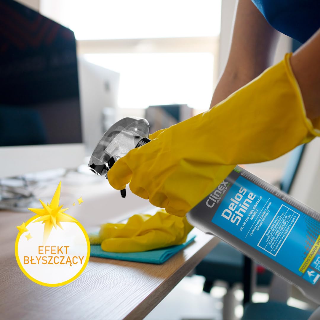 CLINEX Delos Shine, Líquido limpiador y cuidado de muebles, deja brillo, 1l