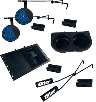 OTTER Outdoors Universal Hub Accessory Pack - Multi Shelf, Dual Cup Holder, Dual Rod Holder, 2 Rattle Reels
