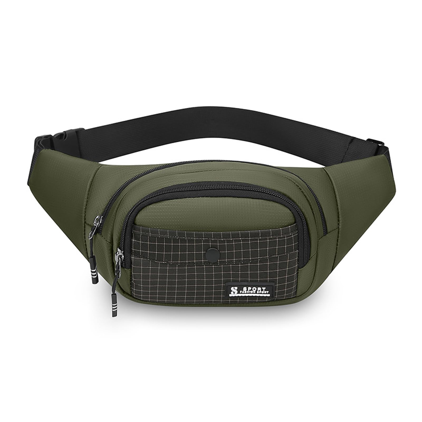 FANDARE Grand Sacs bananes ville Ceinture de Course Femme Homme, Sacoche à Poitrine 3 Poches zippées, avec Sangle Réglable Sac Bandoulière pour Cyclisme, randonnée,Jogging,Voyages,l'extérieur