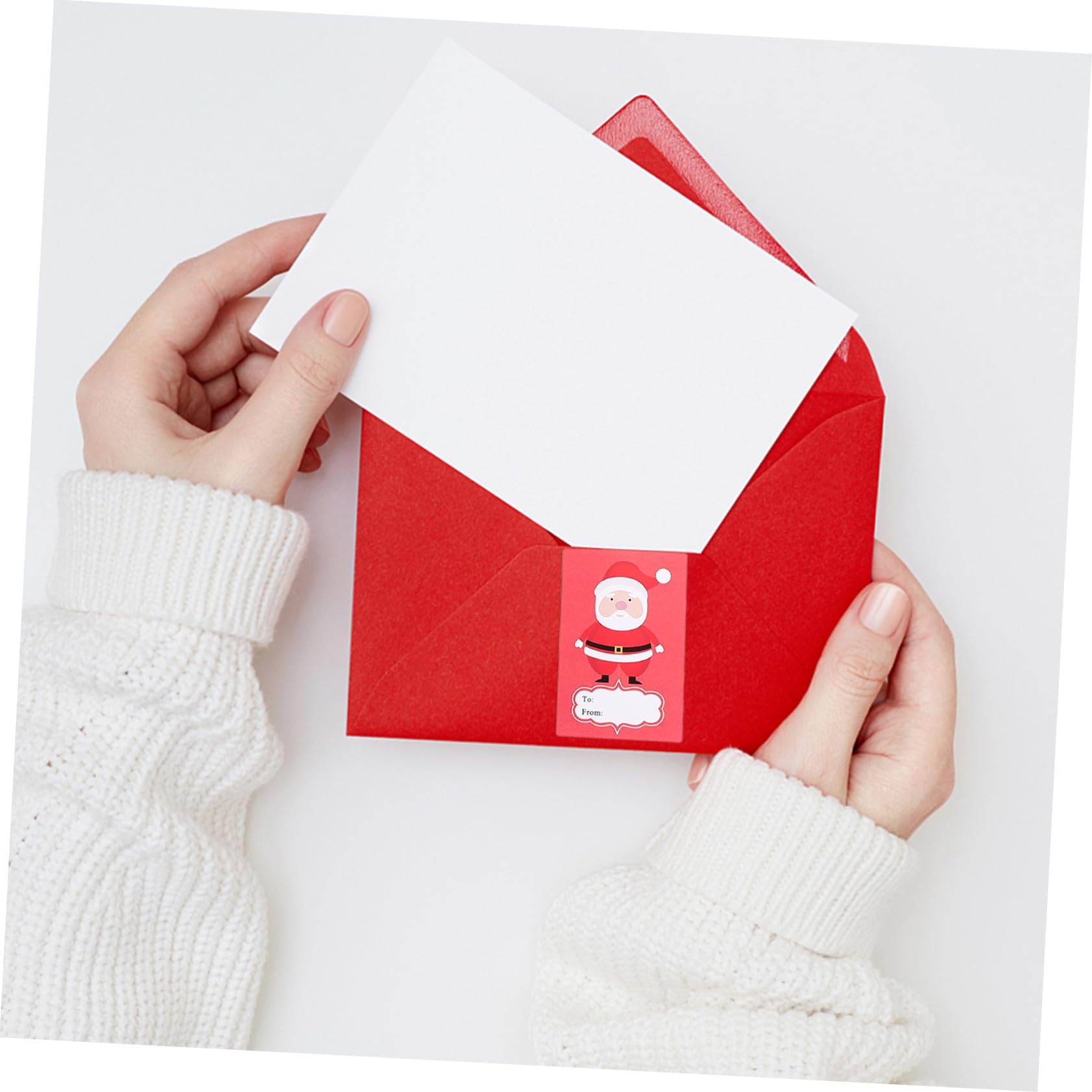 Angoily 4 Rollen Weihnachtsaufkleber Selbstklebende Sticker mit Buntem Weihnachtsmuster Langlebig Einfach zu Kleben für Geschenke Karten DIY Dekoration und Festliche Verpackungen