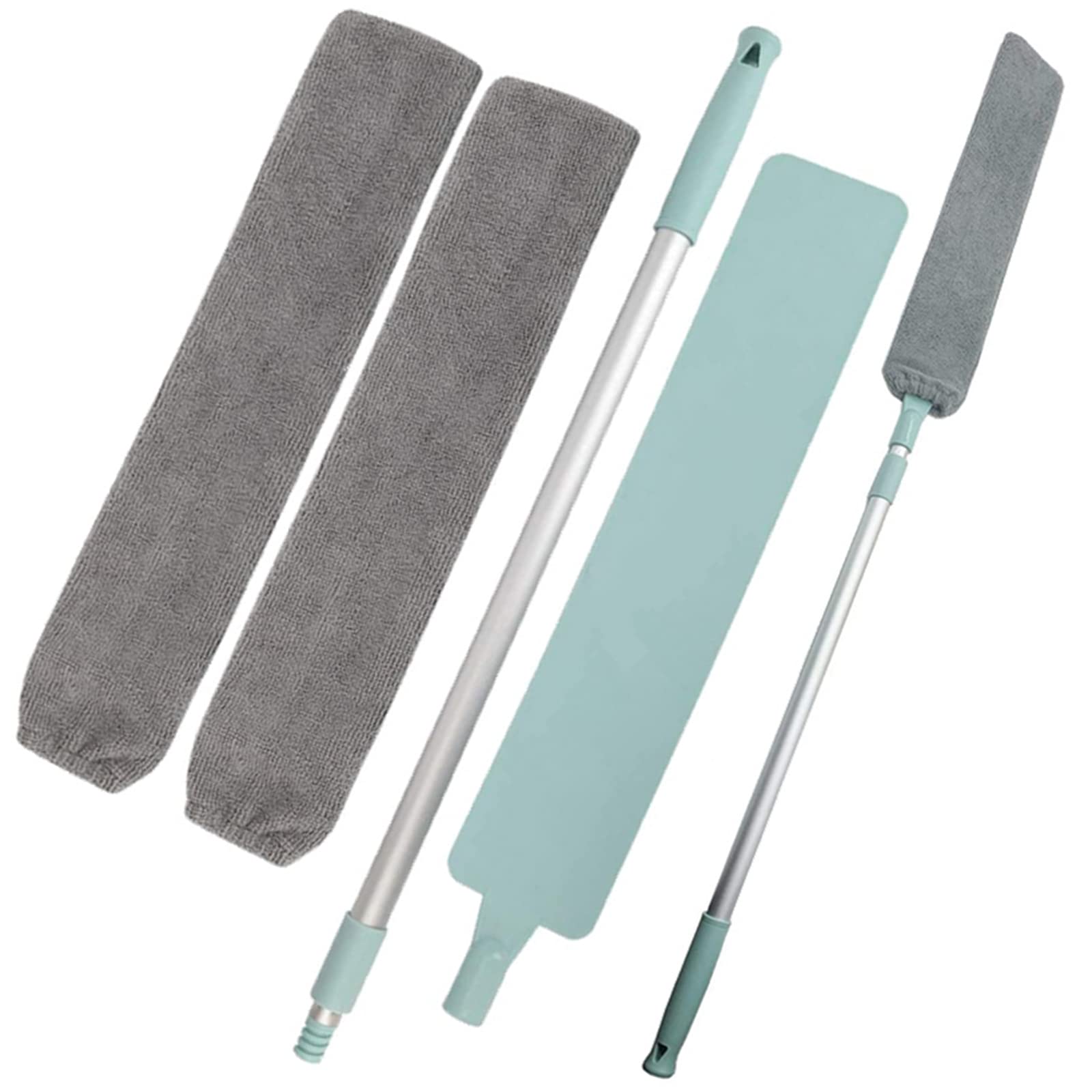 Deyiis Long Handle Crevice Dust Brush,Dust Cleaner Brush Micro Fiber Cloths Cleaning Scalable to 40-58 inches,Dusters for Cleaning Home Wet and Dry Flat Cleaning Tools for Bed Bottom