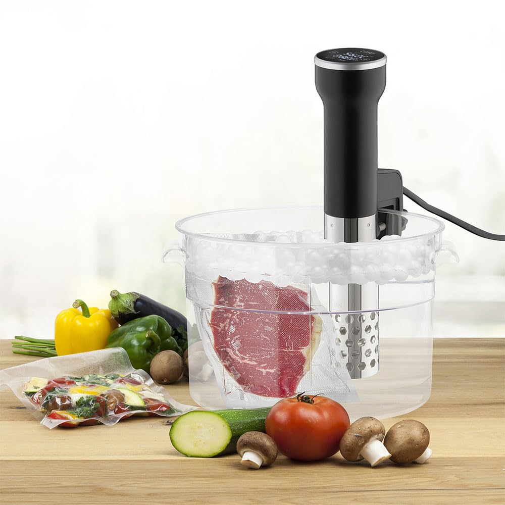 CASO SV400 Sous Vide Stick, Testsieger Haus & Garten Test für Behälter bis 20l Volumen, 25-90°C in 0,5°C Schritten, IPX7, platzsparendes Design