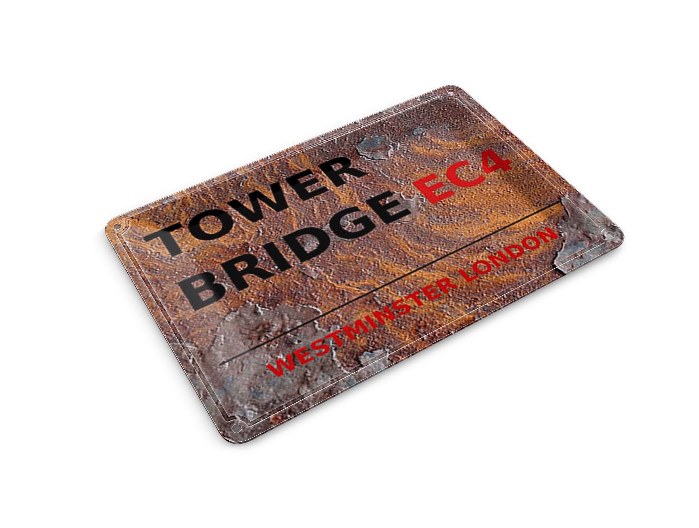 Femer Tin Postcard London 14 x 10 cm Westminster Tower Bridge EC4 Decorative Sign