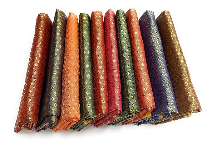 Multi-Colors Unstiched Blouse Piece Material 1 Meter Each (110x80 cm) Pack of 10