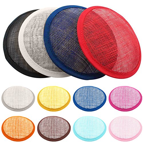 Washranp Sinamay Base - Toucado de cocktail para mulher, base redonda, acessório para artesanato, cor cinzenta