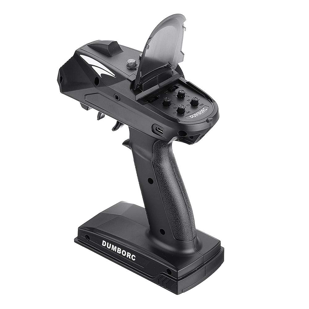 DUMBORC X6 6 Channel Transmitter and Receiver With Battery Remote and X6F X6FG Built-in Gyro Mixed Mode Controller for RC Car/Boat/Tank