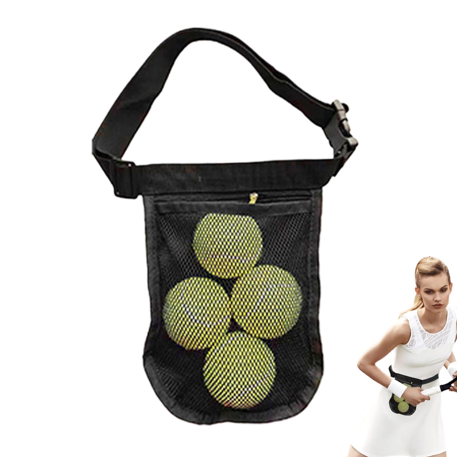 Pochette de ceinture de balle de pickleball - Sac de taille de golf de tennis réglable, porte-sport sécurisé pour la pratique d'entraînement, organisateur léger | Accessoire de gymnase de compétition