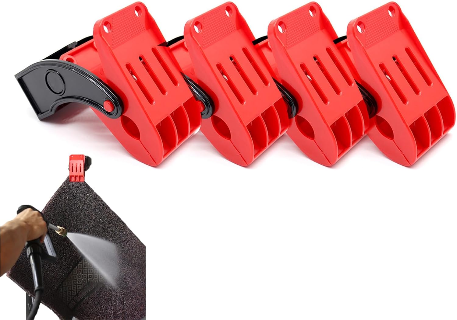 YCWF 4PCS Heavy Duty Mat Clamps Car Wash Floor Mat Clamps
