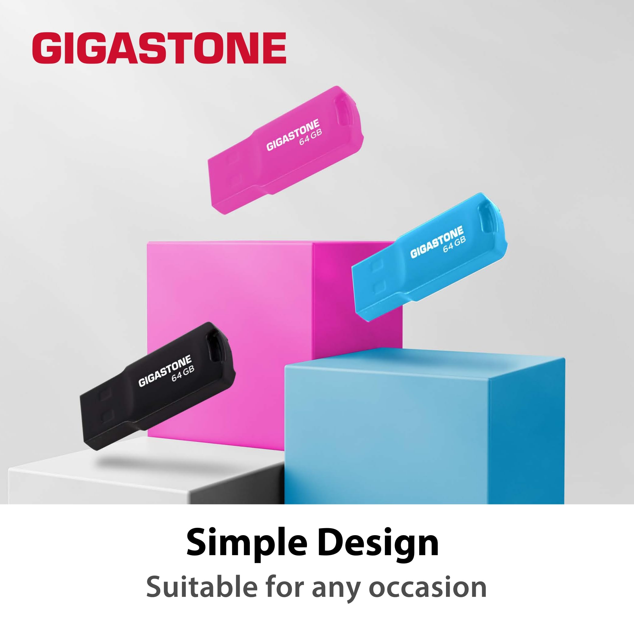 Gigastone Chiavetta USB 32 GB Set da 10, V70 USB 2.0 Memorizzazione dei dati Serie, design portachiavi, compatibile con interfaccia USB 2.0