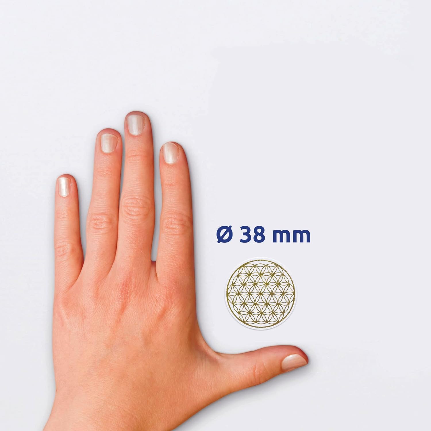 Avery 56817 Round Transparent Flower Favour Stickers/Invitation Envelope Seals, Gold/Clear, Pack of 50, 38 mm