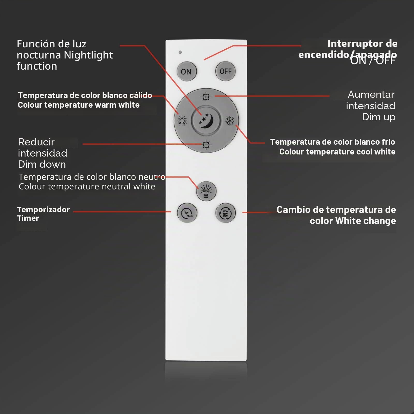 BRILONER - Lámpara LED de techo funciona con Alexa, app y control por voz, ajustable de blanco cálido a blanco frío, lámpara LED, 100x25x6,6 cm, negro
