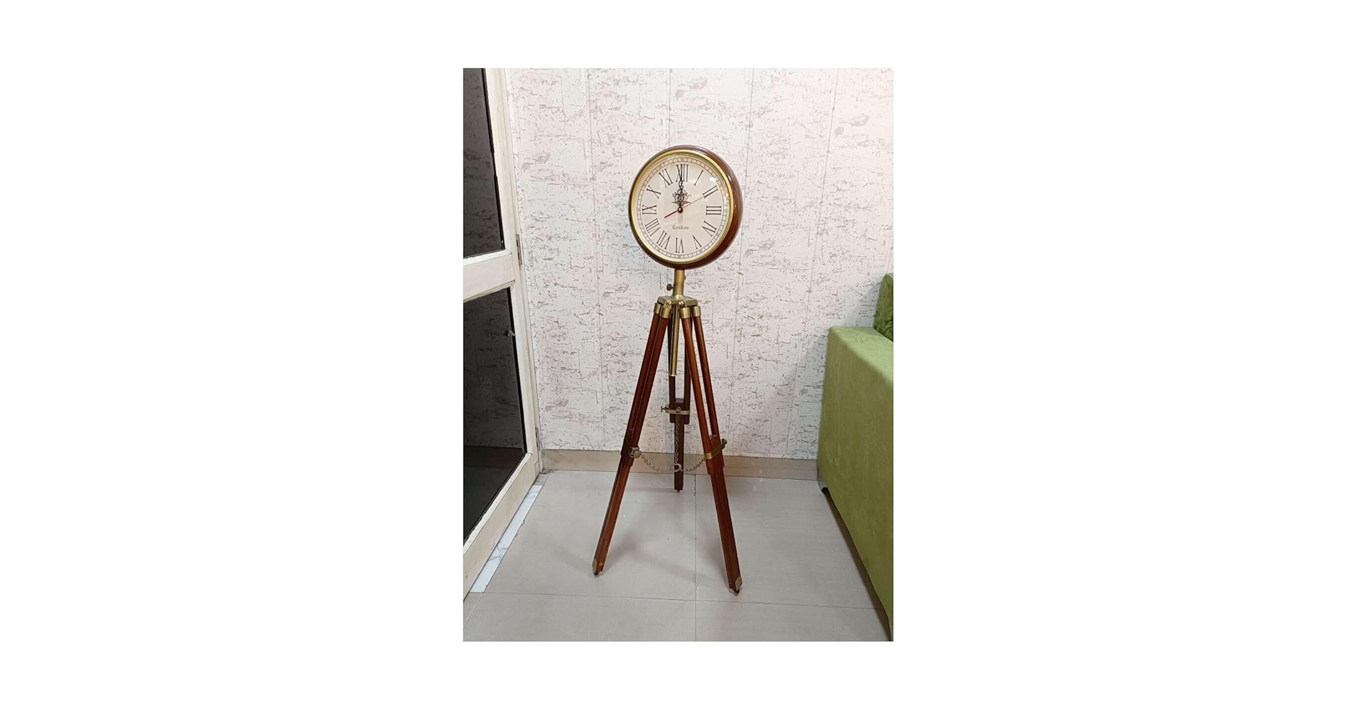 Buy Wooden Tripod Stand Analog Table Clock Online In India At Best