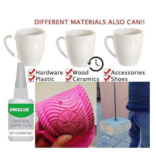 Miniatura 5 de Uniglue - Pegamento aceitoso de alta resistencia para soldadura de plástico, madera, cerámica, metal, súper pegamento universal, seco solo en 6-10