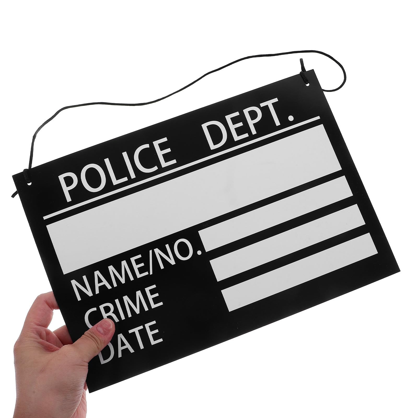 Placas de Identificación Ligeras y Creativas 10 Piezas para Accesorios de Fotomatón para Disfraz de Prisionero de Papel Negro en Fiestas Interiores
