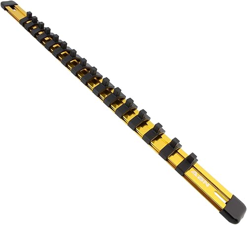 ABN Riel de aluminio SAE para sujetar tomas de corriente, riel organizador de tomas de corriente y clips. Riel con clips para tomas de corriente