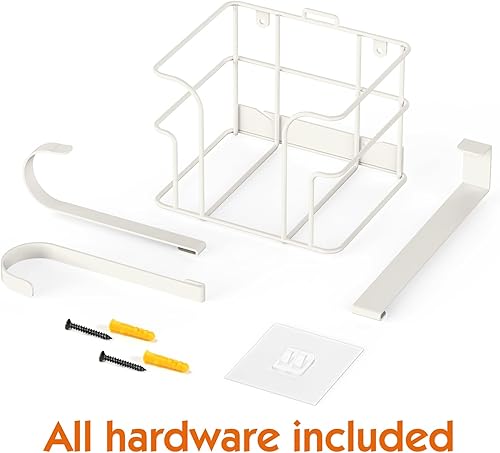 Miniatura 7 de ORLESS Soporte para tabla de planchar para colocar sobre la puertapared, soporte de almacenamiento para plancha y tabla de planchar (blanco)