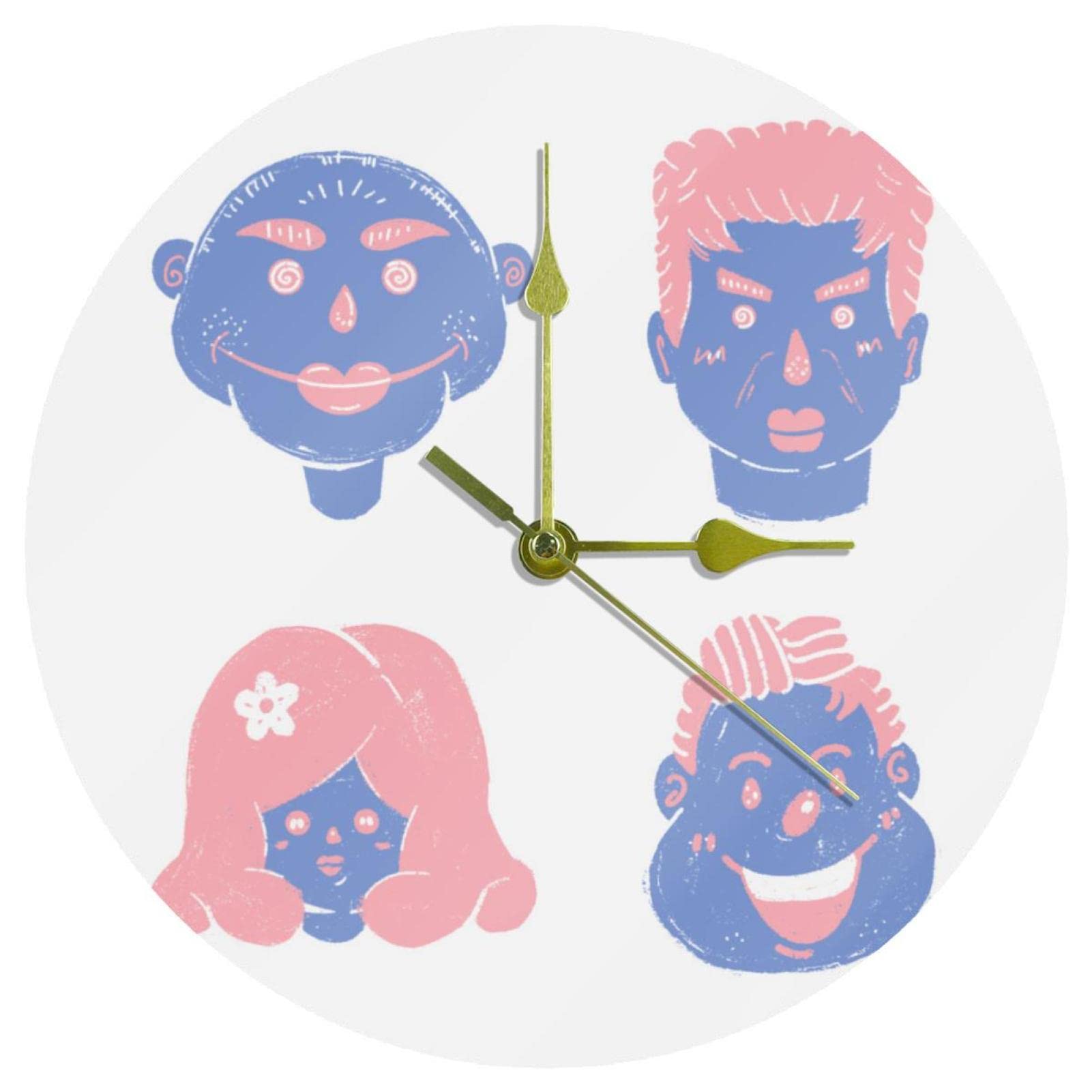 Horloge murale ronde acrylique à quartz pour décoration de bureau