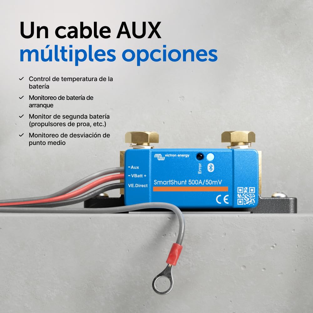 Victron Energy SmartShunt IP65 Monitor de Batería de 500 amperios (Bluetooth)