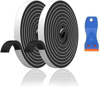 2 Stück Ceranfeld Dichtungsband Selbstklebend, Hitzebeständiges Dichtband für Kochfeld, selbstklebendes Fugenband aus EPDM Kautschuk, wasserdicht, inklusive kleinem Schaber, 5m Rolle 10mm x 3mm