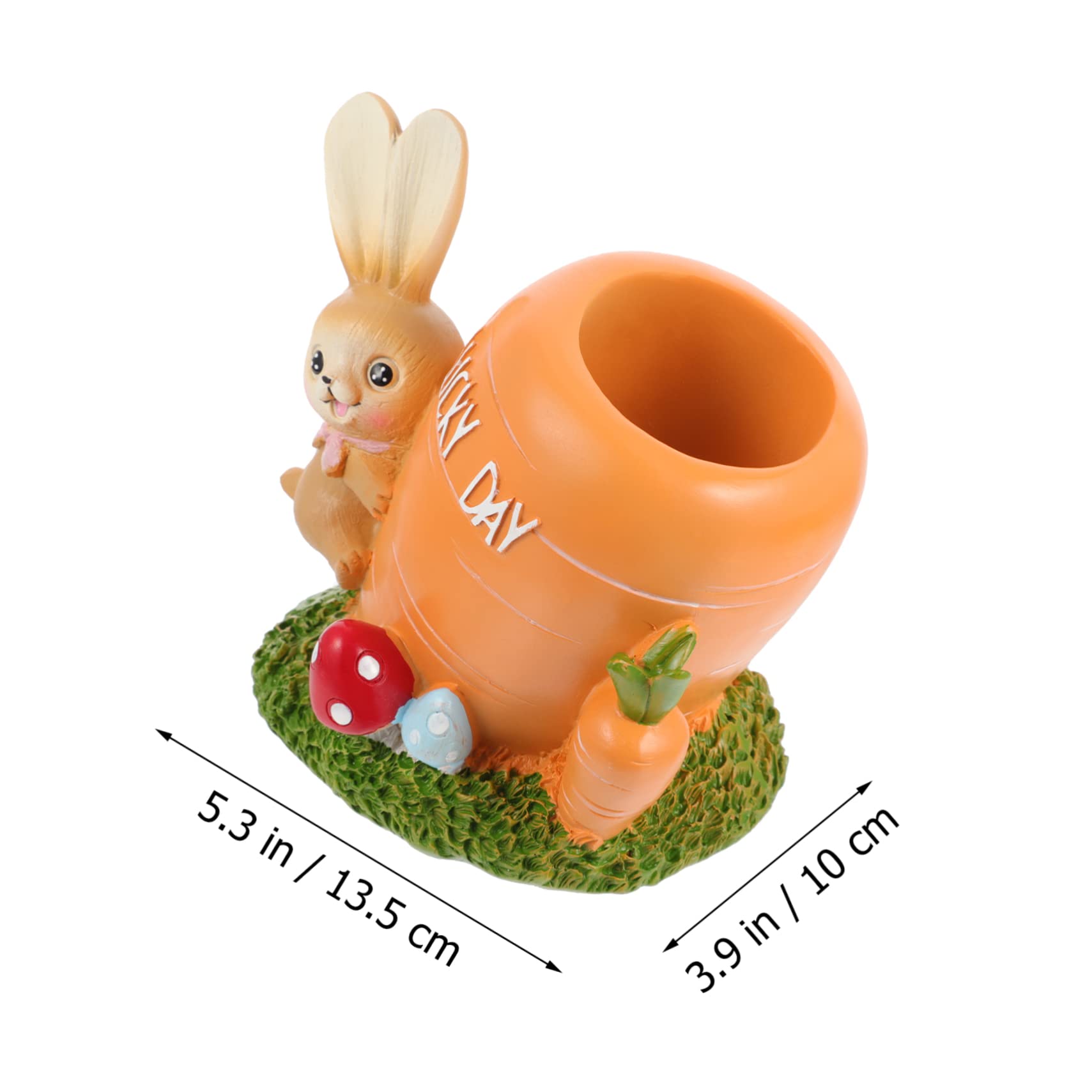 Portapenne A Forma Di Carota Ornamento in Vaso Resina Portapenne A Forma Di Ceppo Di Coniglio Contenitore Per Penne Astuccio Per Penne Portaspazzole