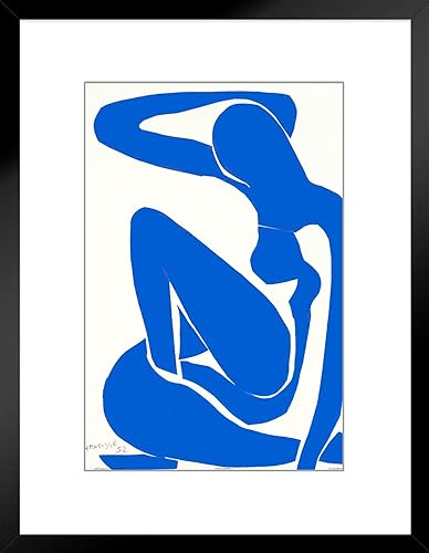 Buyartforless - Póster (16 x 12, diseño con texto en inglés "Nude I sentado"), color azul