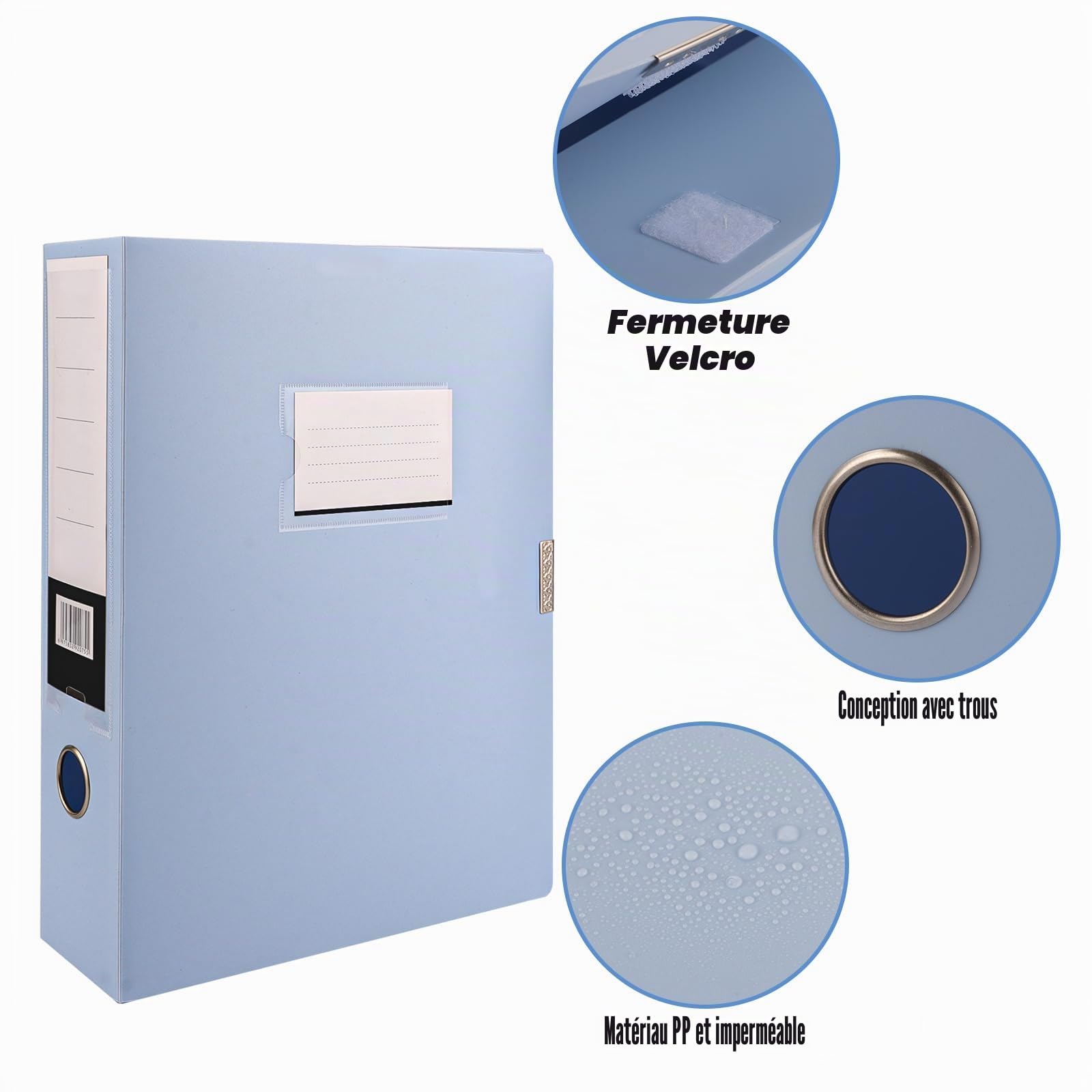 CYEER Lot de 10 boîtes de classement en plastique coloré A4 Tranche de 75 mm pour documents A4