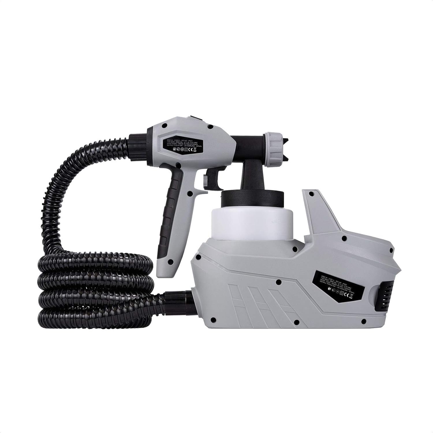 Werku WK401210, Pistola Pintar Succión Turbina, Calidad Profesional, Sistema Alto Volumen Baja Presión HVLP-I, Potencia 650 W, Depósito 800 ml, Paso Fluido 1.8-2.6 mm