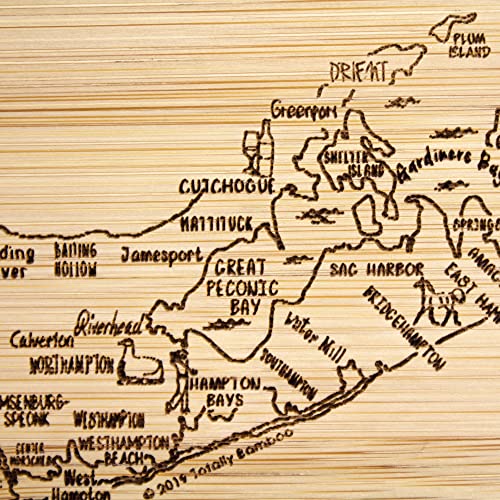 Image of Totally Bamboo A Slice of Life Long Island Engraved Map Cutting Board