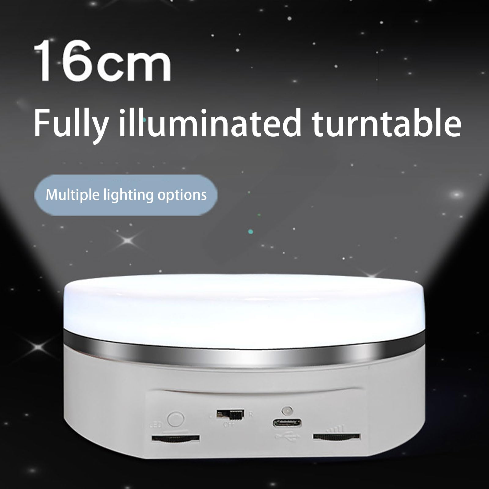 Présentoir Lumineux télécommandé Plateau tournant Support d'affichage Rotatif pour Support de Lampe LED