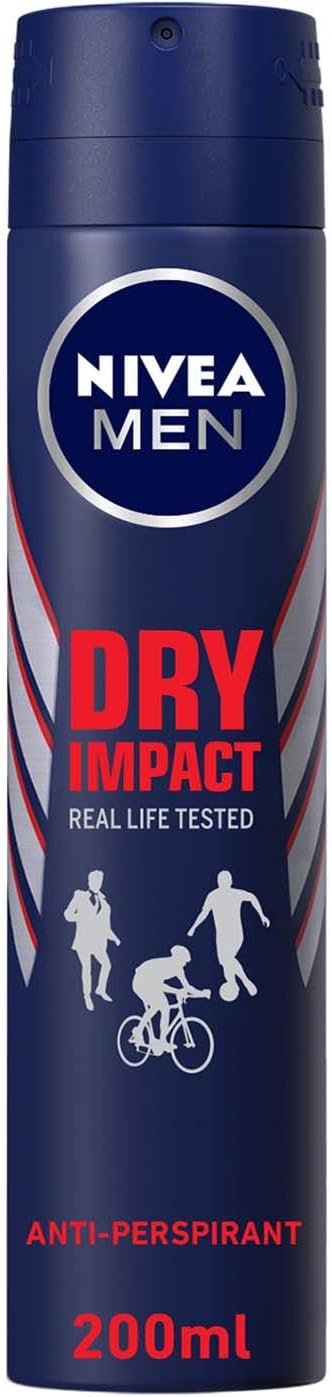 NIVEA MEN Antiperspirant Spray for Men, Dry Impact, 200ml