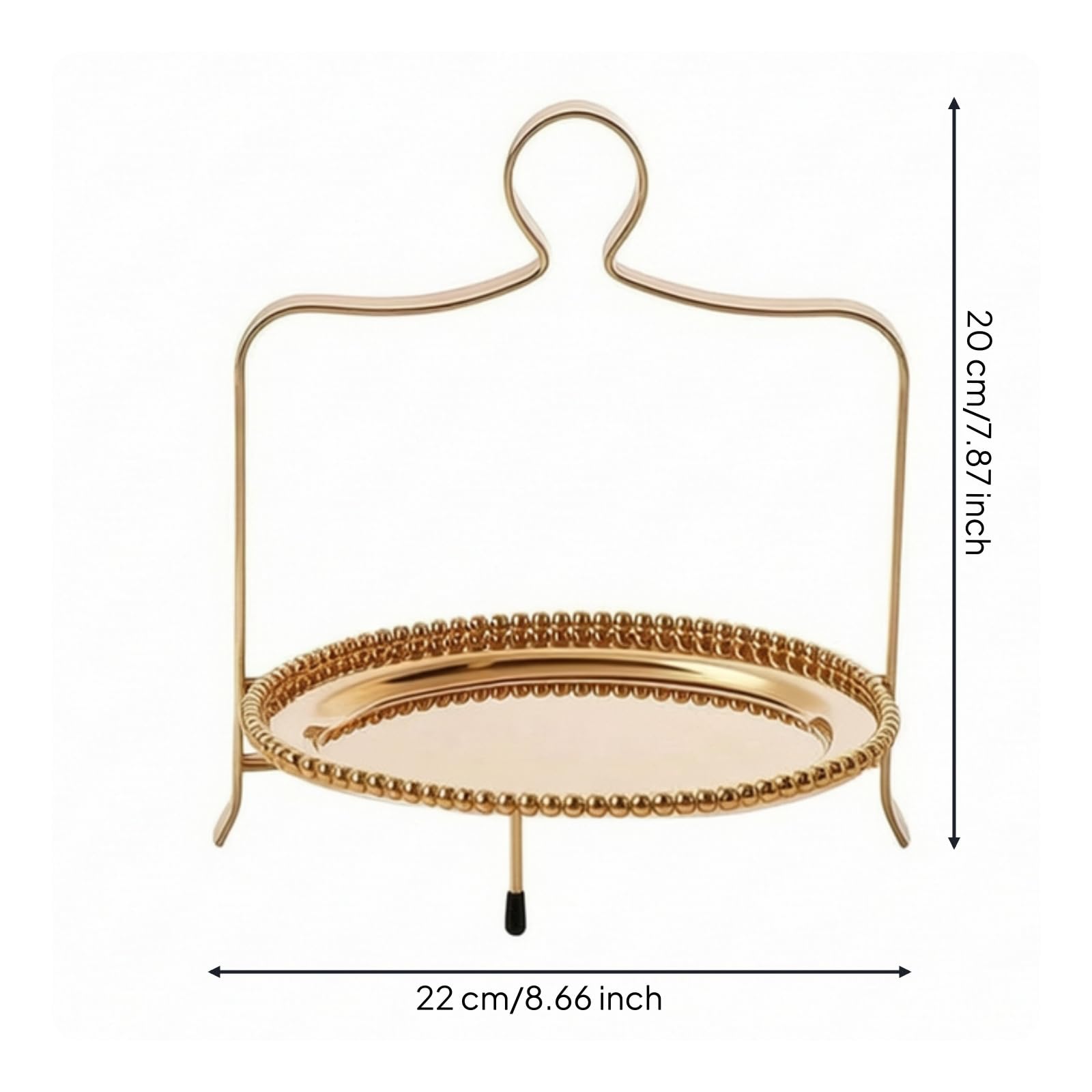 Alzata Monolivello con Manico Elegante Portadolci Stabile Tavola per Ristoratori, Pasticceria, Buffet , Oro , 1 Strato, Supporto In Acciaio Inossidabile Con Vassoio A Sfera D Acciaio