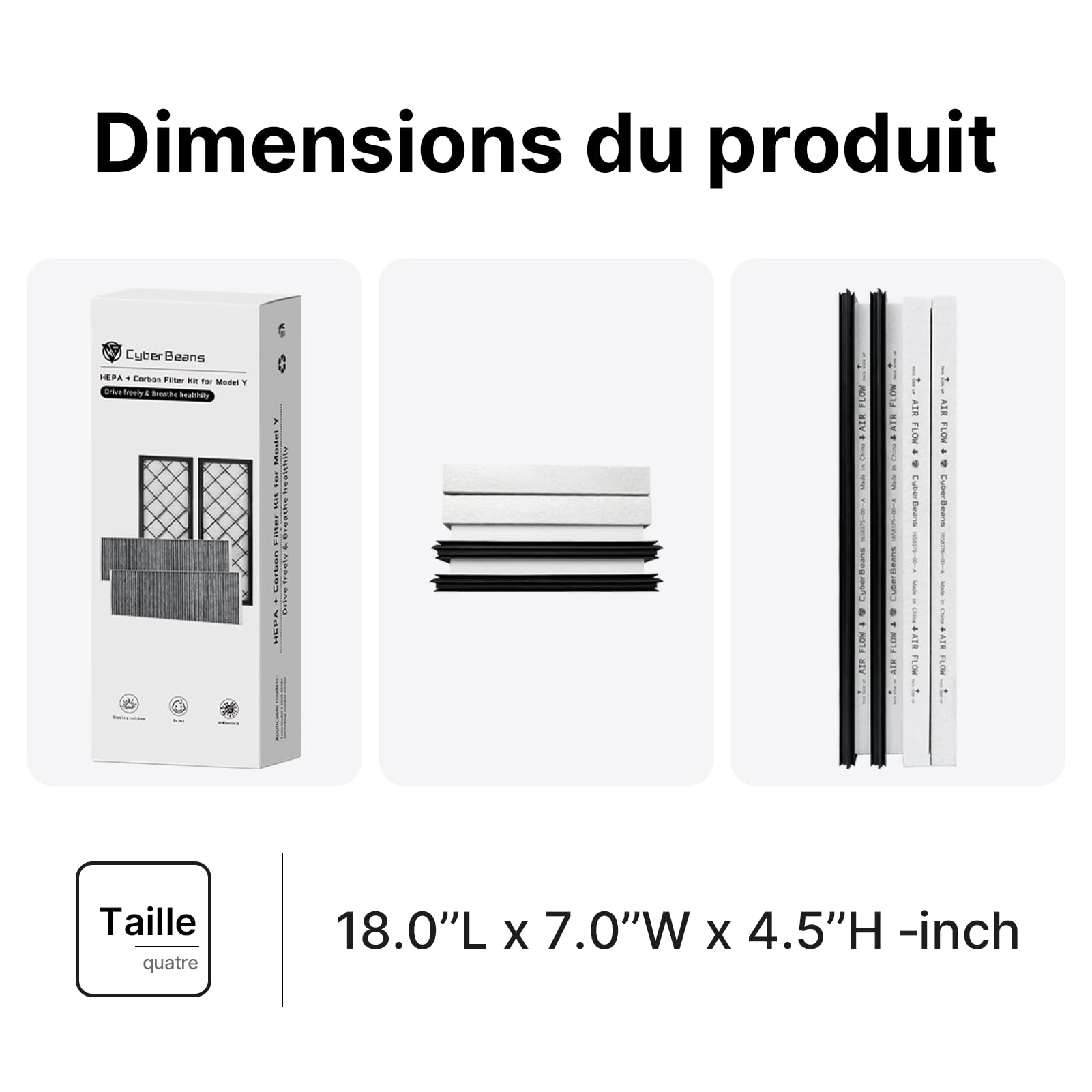 Lot De 4 Kit Filtre HEPA + Filtre À Charbon Pour Tesla Model Y | Remplacement De La Climatisation De L'Habitacle Avec Charbon Actif 2020-2025 2026 Juniper(Uniquement Premium et Performance)