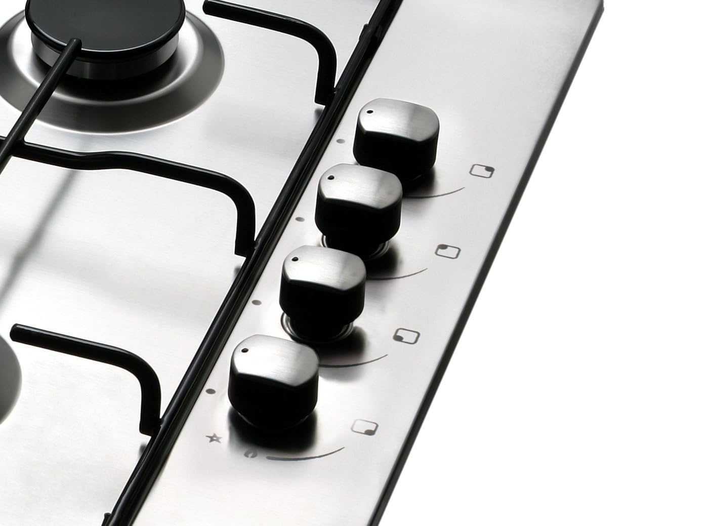 Cata Placa de Gas GIB 6004 X, 4 quemadores, Ancho de 58 cm, Potencia 7,5 Kw, Parilla Esmaltada, Inyectores Incluidos, Uso Exclusivo de Butano, Color Negro