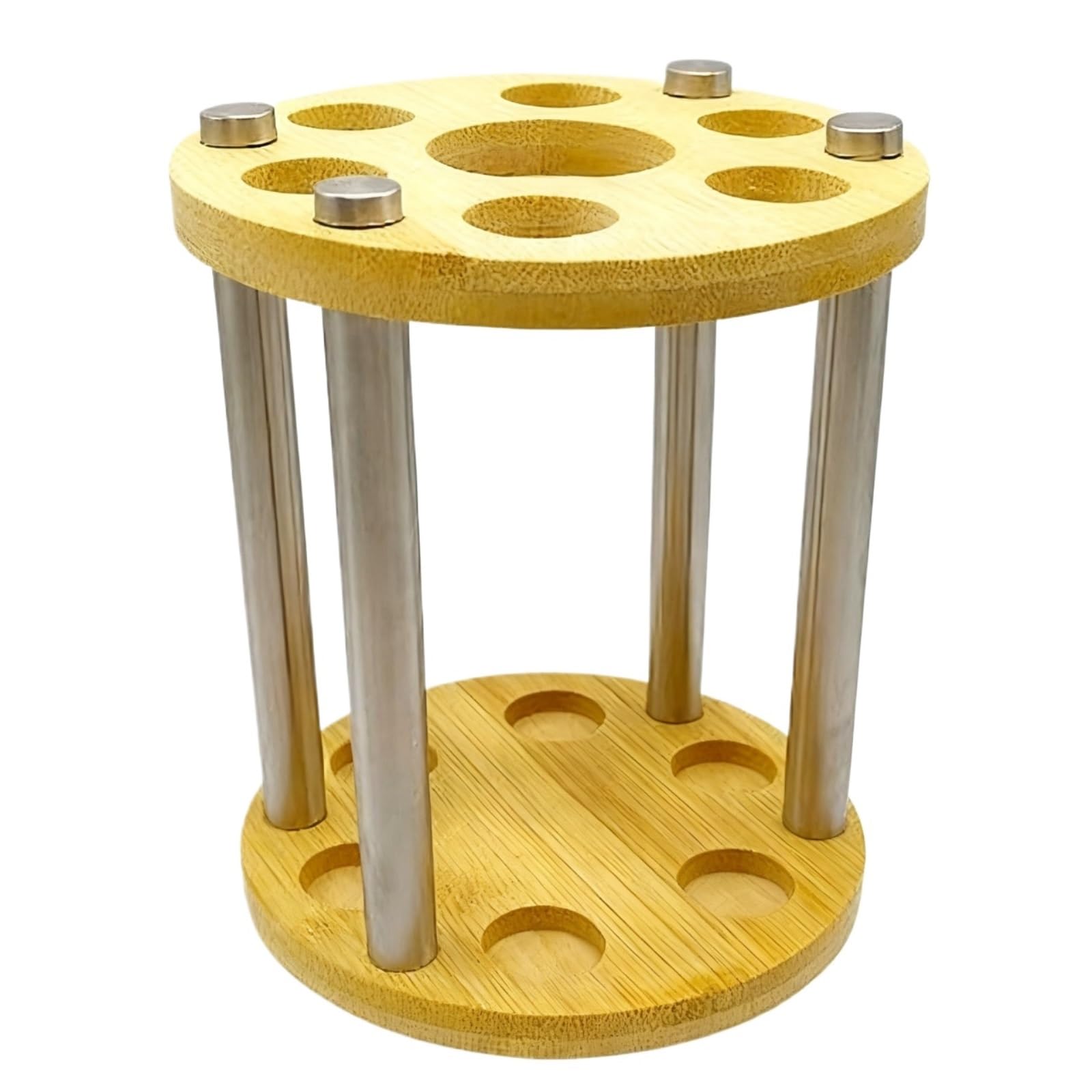 Gradilla De Tubo De Ensayo para Laboratorio Soporte De Exhibición De Laboratorio De Madera con Rejilla Redonda For Tubos De Ensayo Laboratorio(12x13cm)