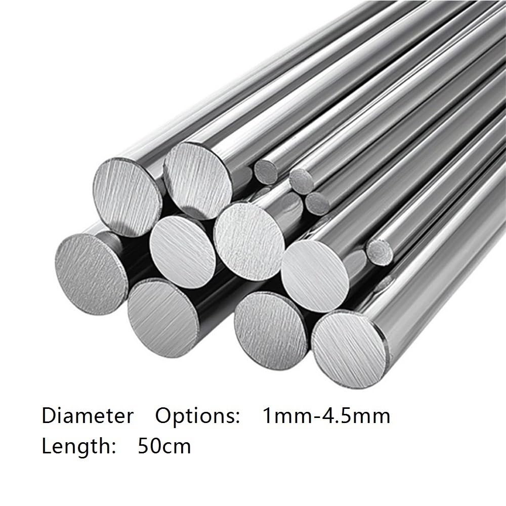 Zestaw aluminiowych prętów okrągłych o małej średnicy – ​​długość 50 cm, pręty ze stopu metalu o niskiej rozszerzalności cieplnej – 5 szt(2.5mm)