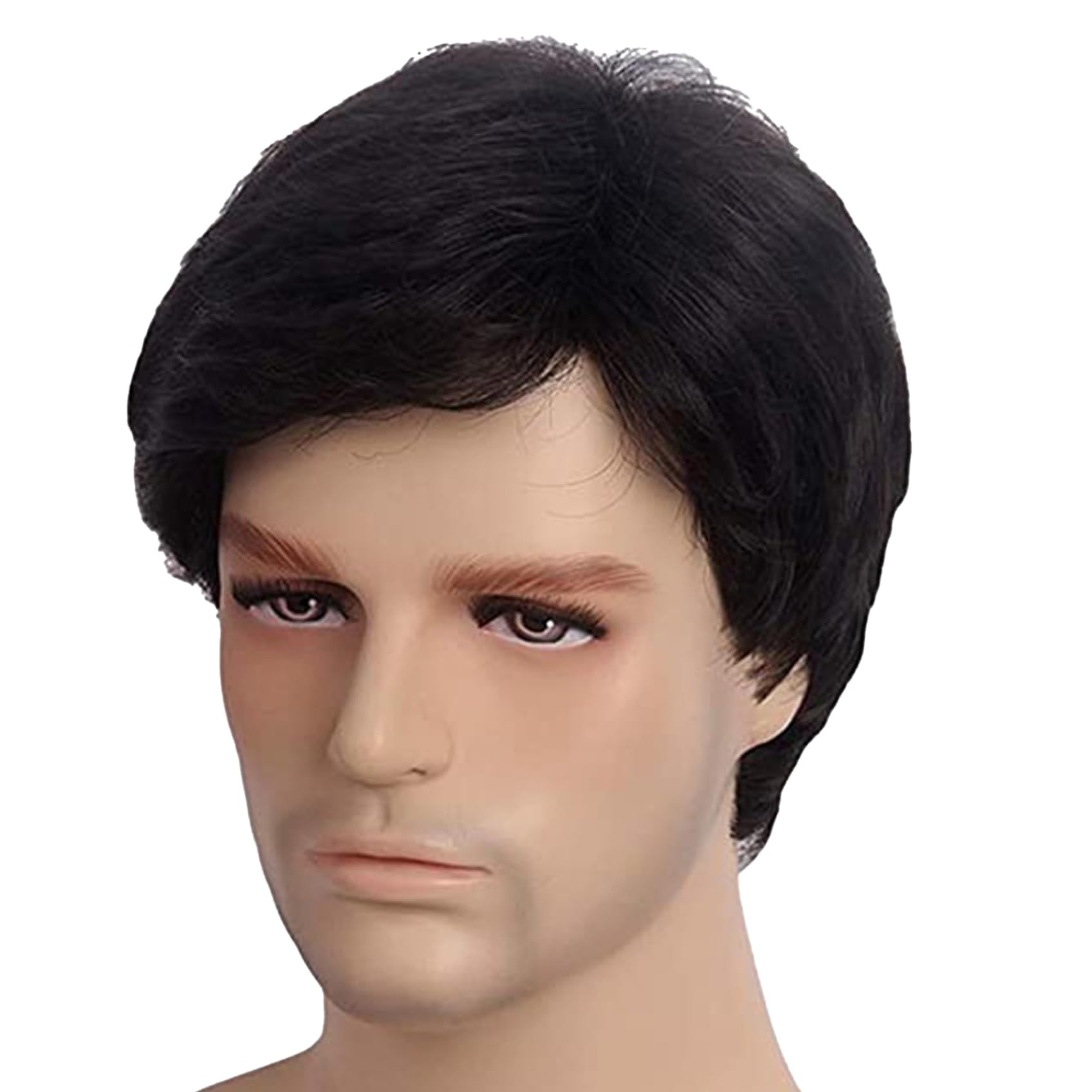 Perruque Homme Courte Noire - Synthétique Réaliste Pour Cosplay Et Quotidien | Adjustable Et Confortable