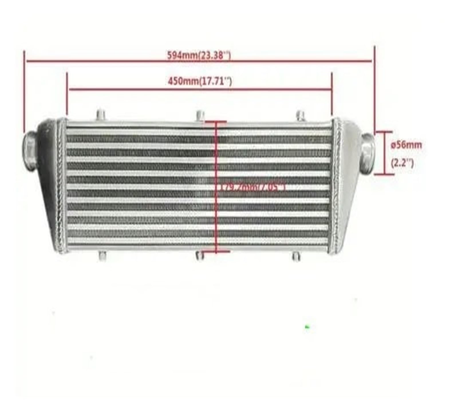 Uniwersalny Aluminiowy Turbo Intercooler 23"x7"x2" 2,25" 57mm Rura Mocowana Z Przodu Intercooler do turbiny samochodowy