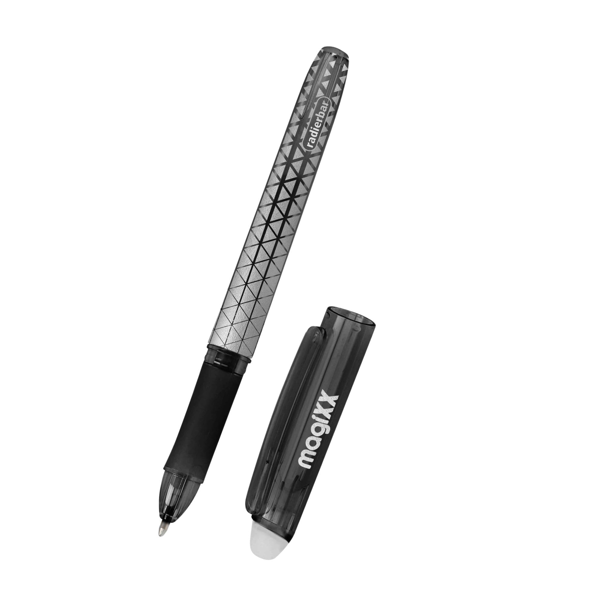 Online magiXX erasable pen Black I Gel pen with eraser I Rub out ballpoint pen with gel refill black, refillable, medium tip I Rollerball pen for kids, adults, school
