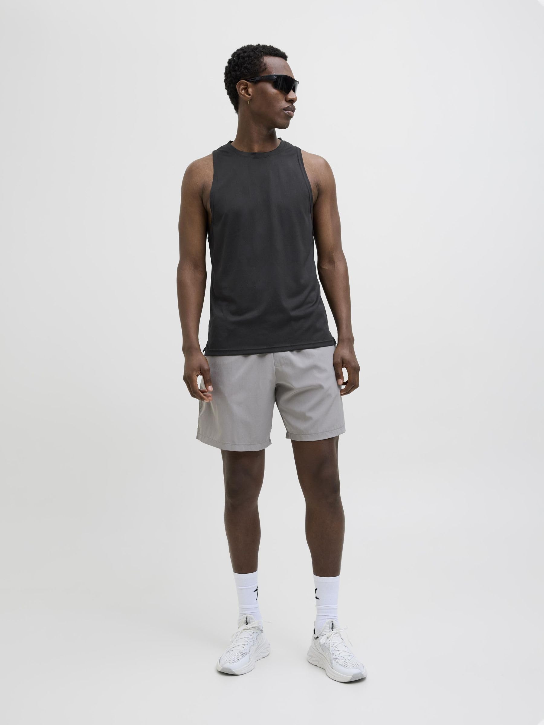 JACK & JONES Męski tank top sportowy CNZ, czarny, XL