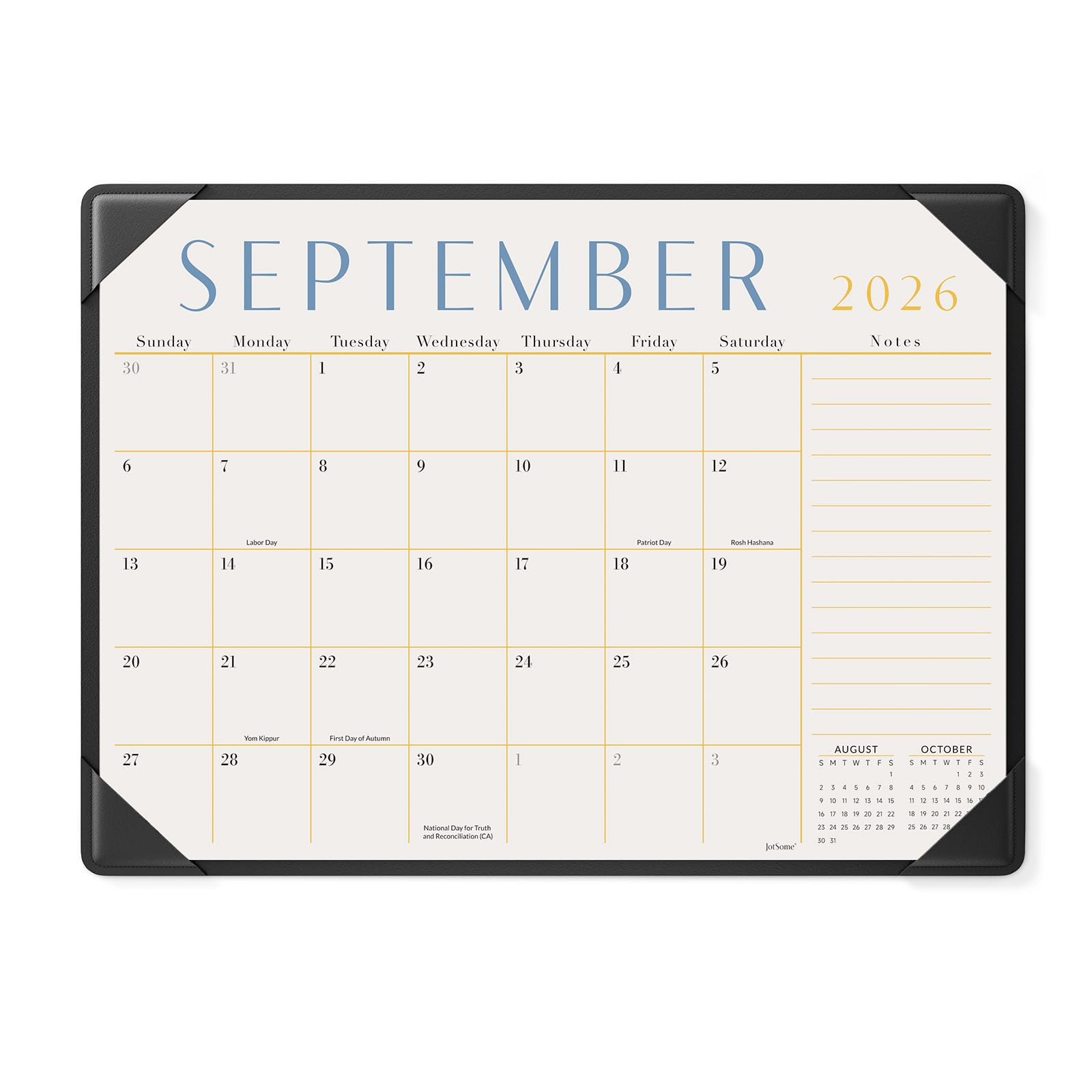Jotsome Desk Calendar 2026-2027 with Protective Mat, Desktop Calendar