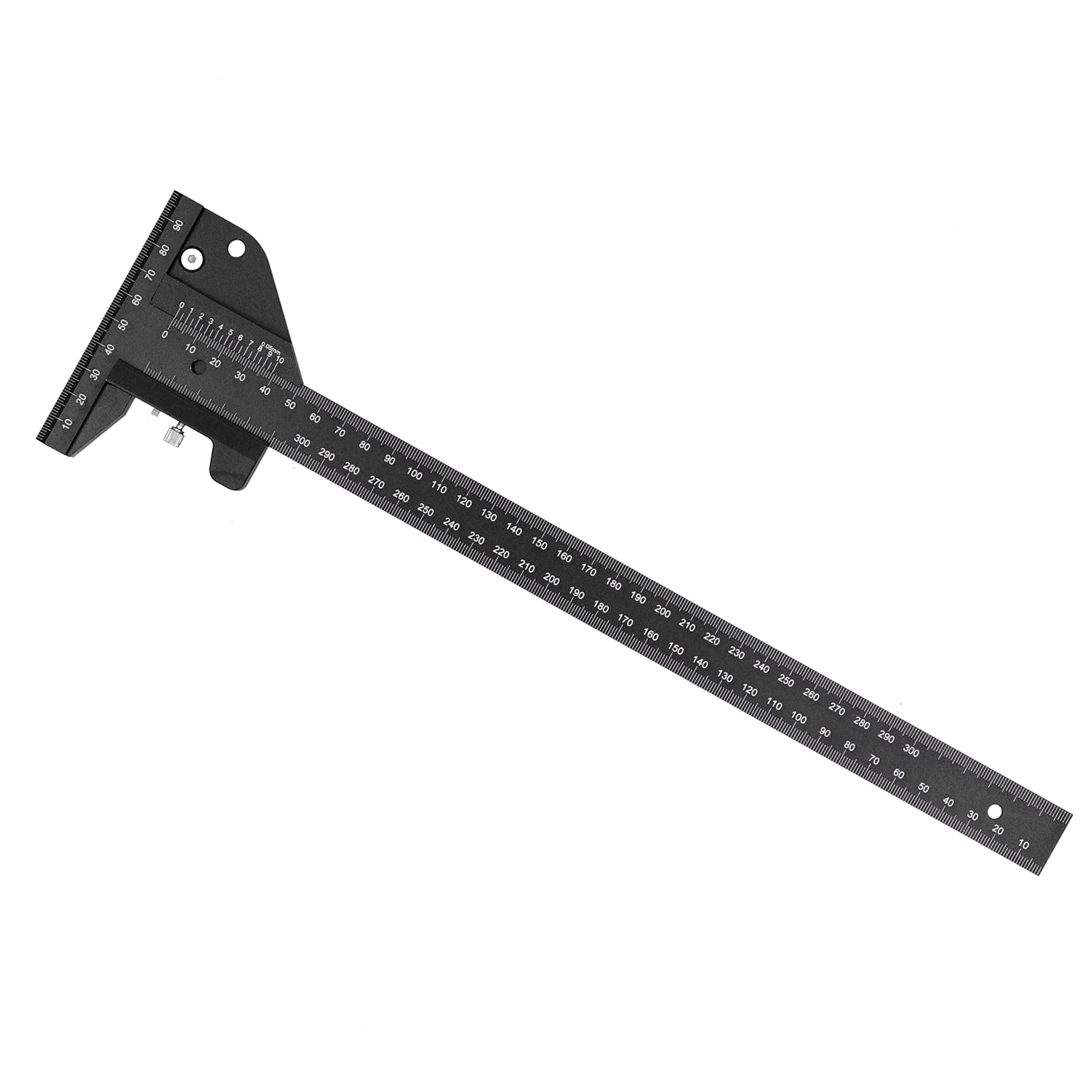 Yosoo Health Gear Linijka do Obróbki Drewna, Suwmiarka Głębokości ze Stopu Aluminium 300 Mm, Oznaczenie 45 90 135 Stopni, tył Magnetyczny, Skala Laserowa do Pomiaru Układu Stolarza