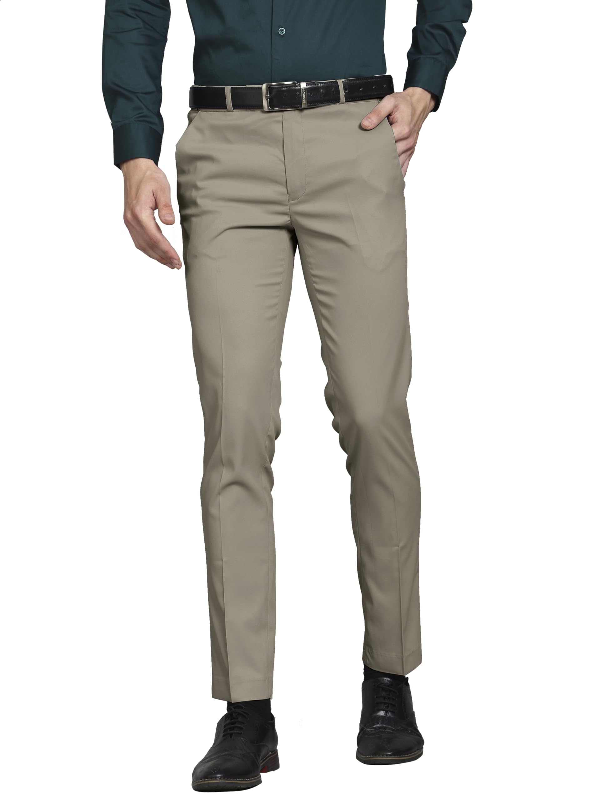 Formal Pant with Expandable Waist for Men | Men's Cotton Regular Fit Flat Front Pant for Party and Casual Wear