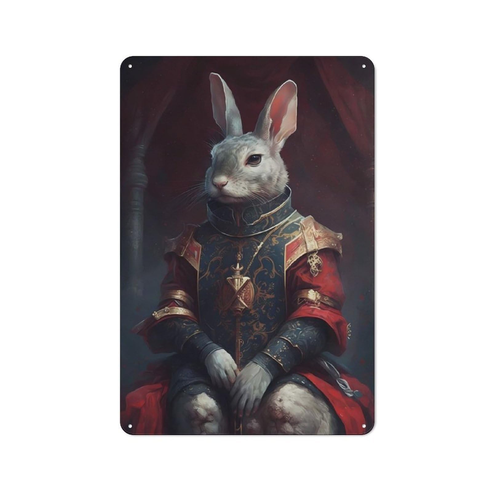 Junmoney Rabbit Wondrous For Lounge Or Reading Corner, Rustic Tin Sign 30X20cm, For An Autumn Update To Lounge And Reading Corner