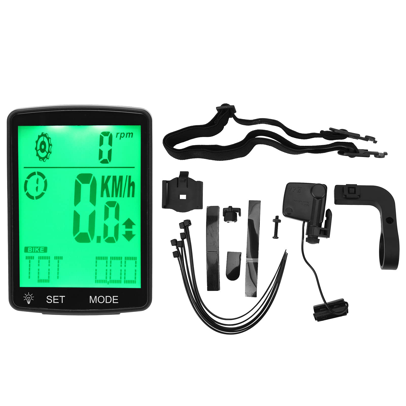 Ordinateur de vélo Compteur de Vitesse Compteur kilométrique LED Chronomètre Multifonction Lumineux avec Grand écran Conception étanche pour Les Amateurs de Cyclisme Matériau ABS