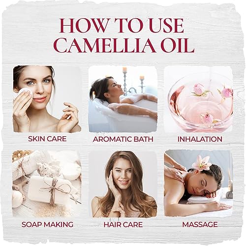 Miniatura 5 de Aceite de semilla de camelia puro (4 onzas), prensado en frío, 100% aceite portador de camelia