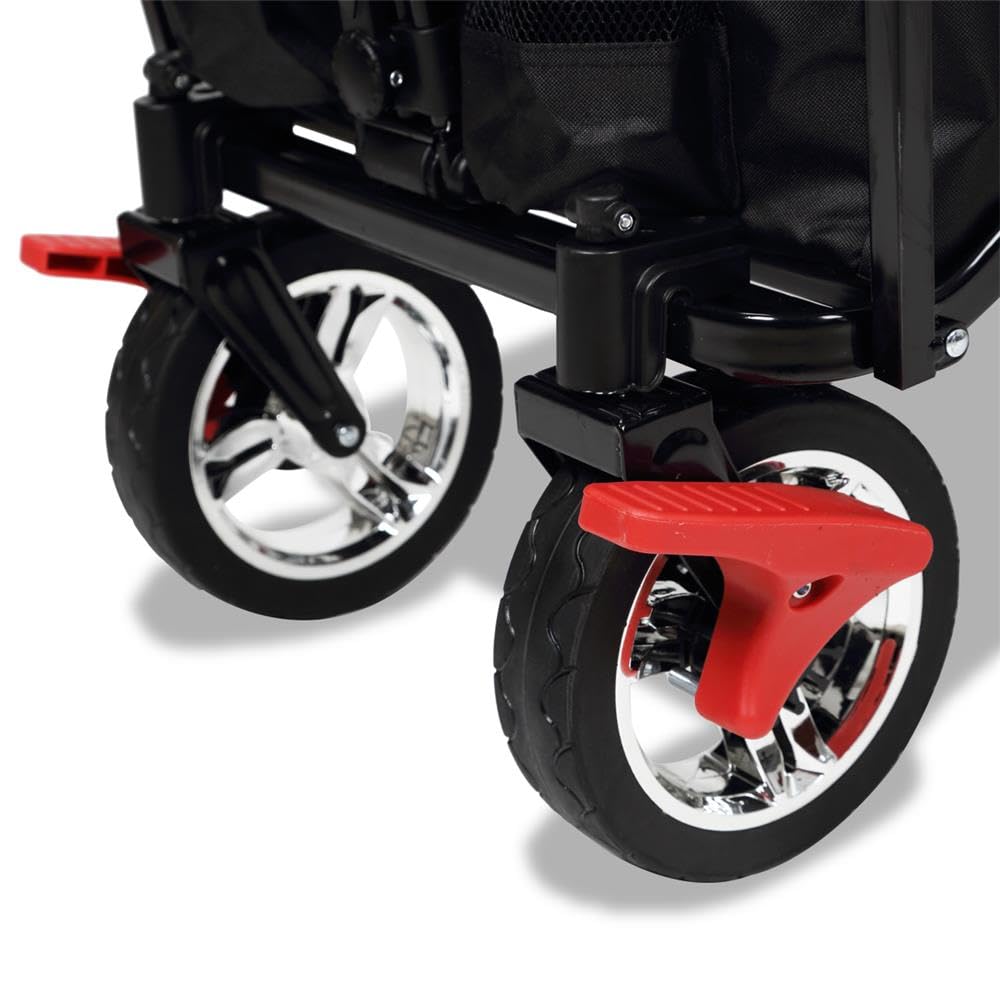 Carrello pieghevole Bollerwagen City per il trasporto di bambini con tetto di protezione UV FUXTEC City FX-CT500 Nero
