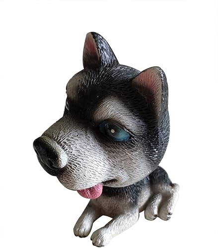 11CM Husky Siberiano Perro Bobbing Cabeza Asintiendo Perro Decoración Del Coche